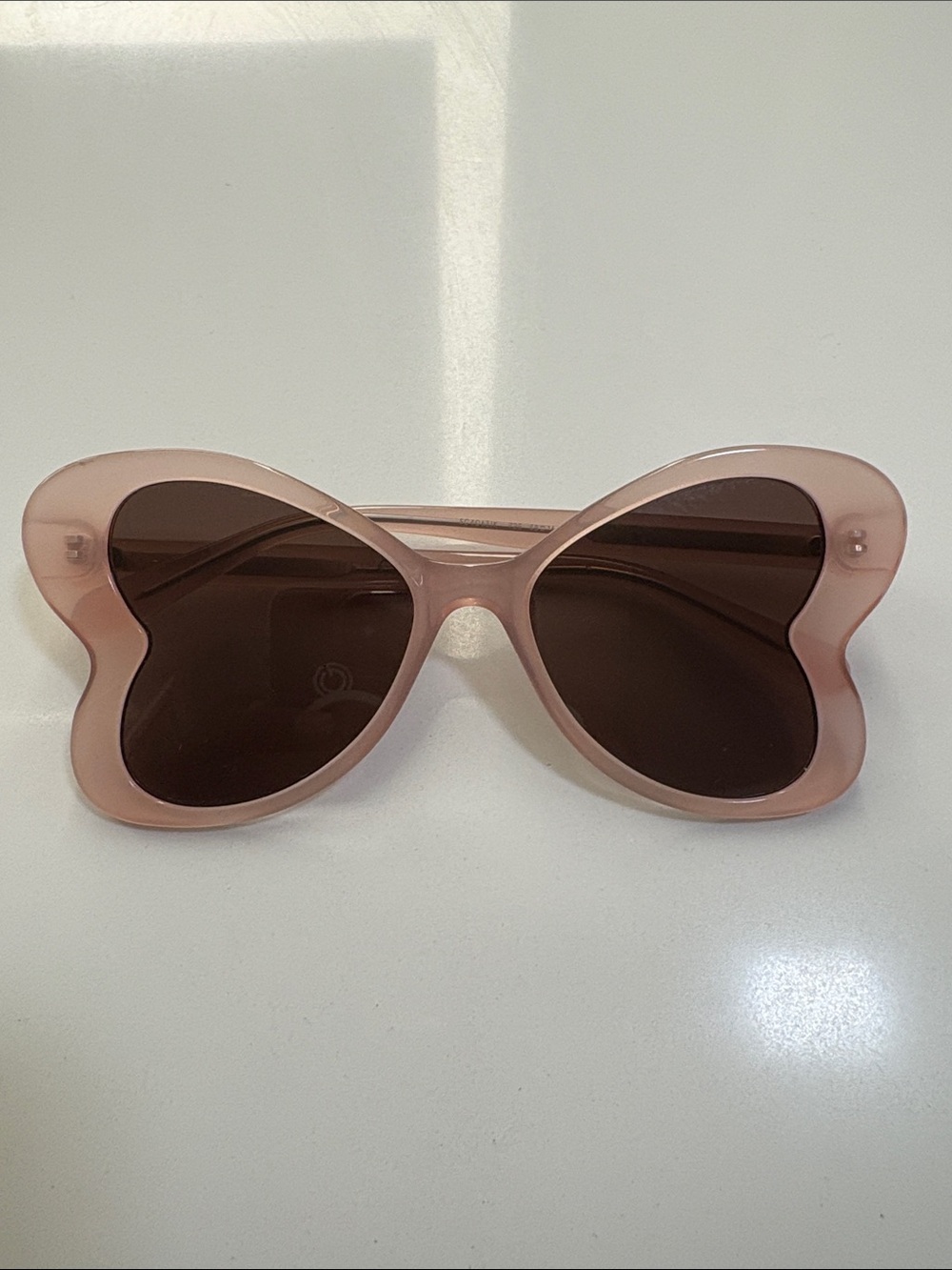 Stella McCartney Pink Heart-Shaped Sunglasses with Dark Lenses